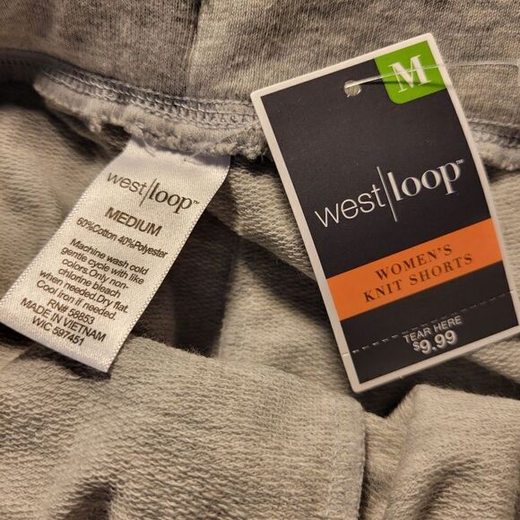West Loop 3pc lot shorts/ 2 short Sleeve Tees Women's medium NWT black/ gray - Picture 8 of 9